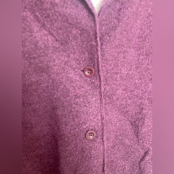 Eileen Fisher plum lightweight boiled wool notch collar jacket | L - Picture 5 of 14